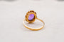 Bague 54 Bague fleur en or jaune 18 carats avec améthyste 58 Facettes 3894