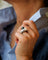 Bague 52 Bague toi et moi en platine avec perles et diamants baguette 58 Facettes A12039