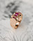Bague 60 Bague tank en or rose 18 carats et rubis Verneuil 58 Facettes A12009
