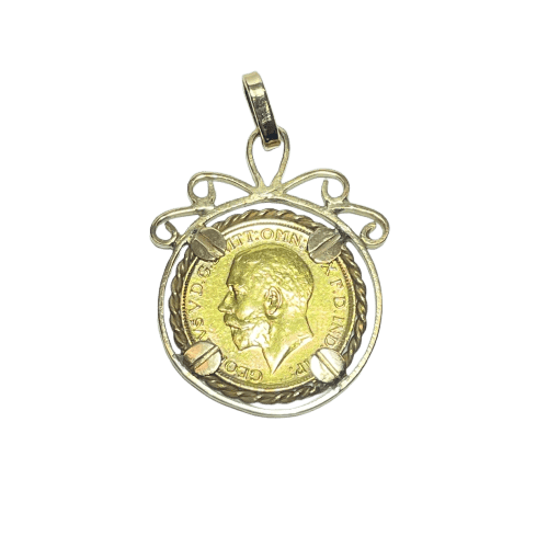 Pendentif Pendentif pièce type Souverain en or jaune 18 carats 14,51 g 58 Facettes 260042