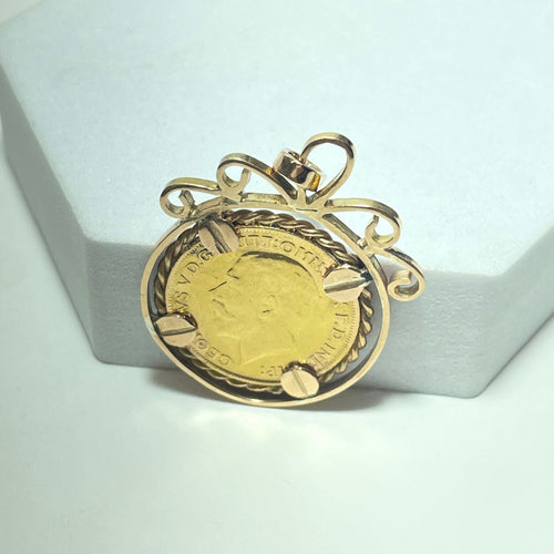 Pendentif Pendentif pièce type Souverain en or jaune 18 carats 14,51 g 58 Facettes 260042