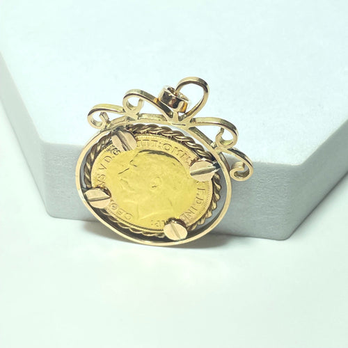 Pendentif Pendentif pièce type Souverain en or jaune 18 carats 14,51 g 58 Facettes 260042