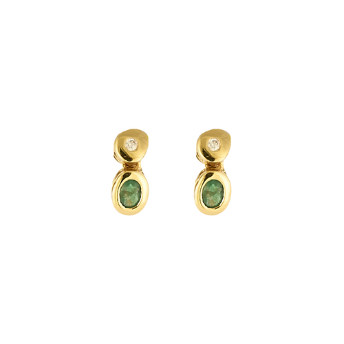 Boucles d'oreilles Boucles d’oreilles - Or jaune 18 carats, émeraudes et diamants 58 Facettes BO/250048