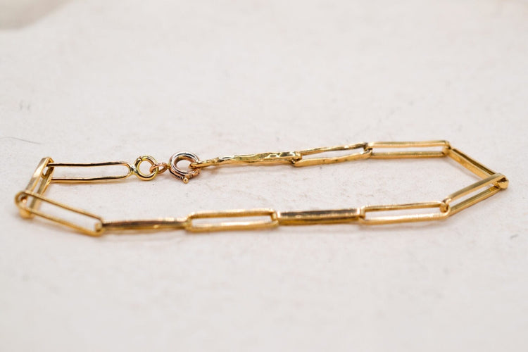 Bracelet Bracelet maille trombone en or jaune 18 carats 58 Facettes 3755