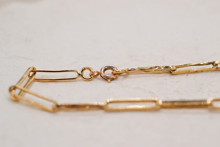 Bracelet Bracelet maille trombone en or jaune 18 carats 58 Facettes 3755