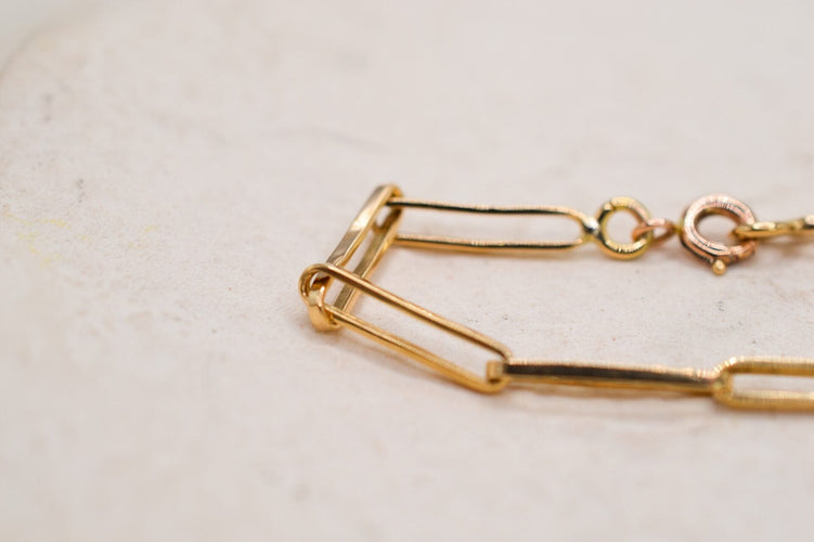 Bracelet Bracelet maille trombone en or jaune 18 carats 58 Facettes 3755