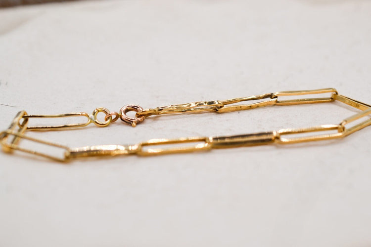 Bracelet Bracelet maille trombone en or jaune 18 carats 58 Facettes 3755