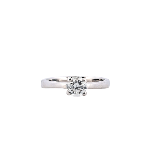 Bague 56 Bague solitaire - en or blanc 18 ct avec diamant 0,65 ct 58 Facettes