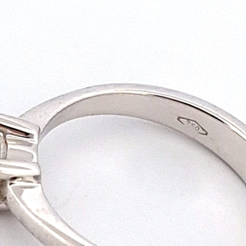 Bague 56 Bague solitaire - en or blanc 18 ct avec diamant 0,65 ct 58 Facettes