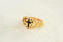 Bague 48 Bague de sentiment Croix latine en or jaune 18 carats et émail noir 58 Facettes 3912