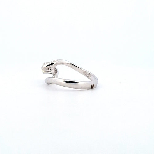 Bague 56 Bague solitaire - Diamant naturel 0,40 ct en or blanc 18 ct 58 Facettes