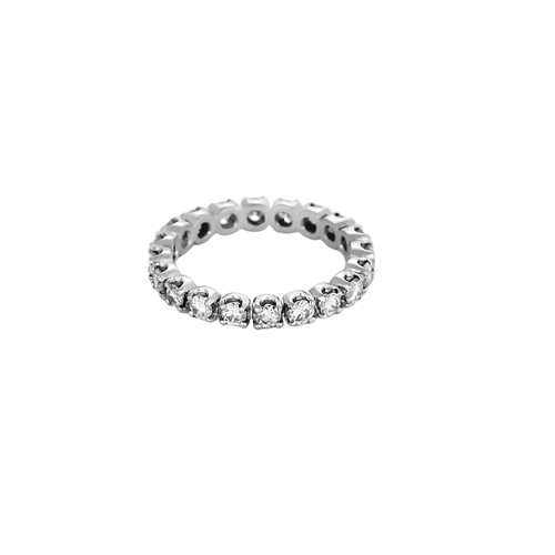 Bague 49 Alliance américaine - Bague en or blanc 18K et diamants 58 Facettes BO/250071