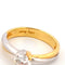Bague 57 Solitare - Bague en or blanc et jaune 18 ct avec diamant 0,66 ct 58 Facettes