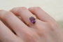 Bague 56 Bague solitaire en or jaune 18 carats sertie d’une améthyste 58 Facettes 3900
