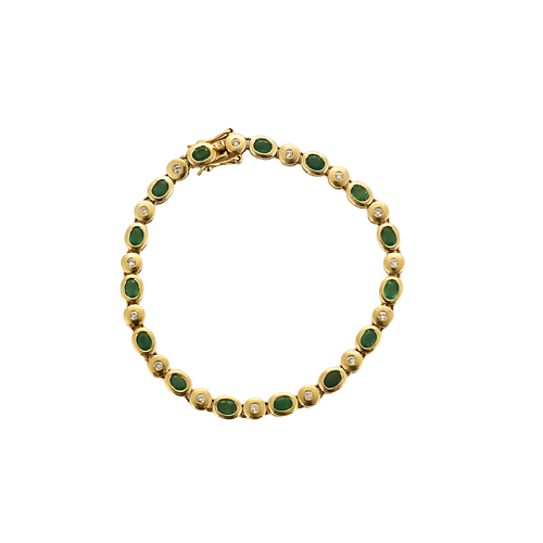 Bracelet Bracelet en or jaune 18 carats à émeraudes et diamants 58 Facettes BO/250047