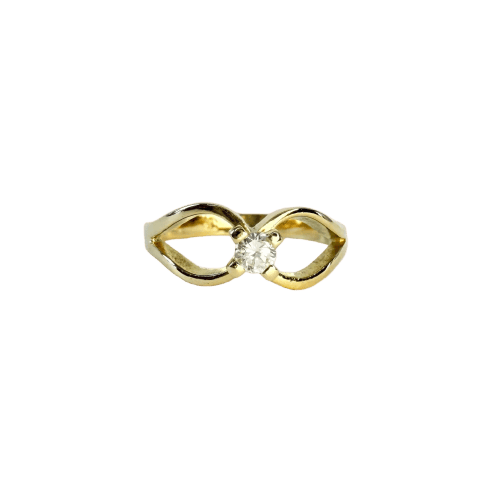 Bague 52 Solitaire diamant - Bague en or jaune Années 1980 58 Facettes