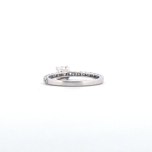 Bague 55 Solitario - Bague en or blanc 18 ct et diamants 58 Facettes