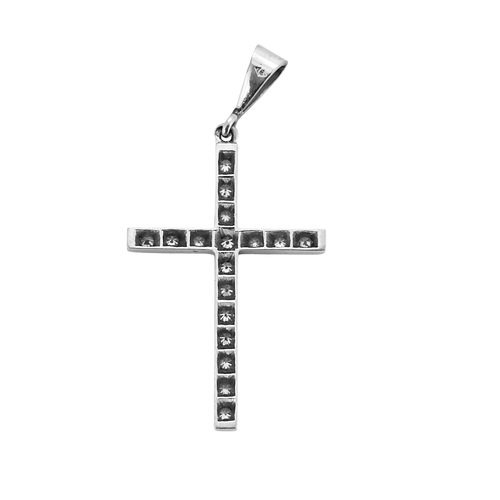 Pendentif Pendentif croix en or blanc 750 serti de diamants 58 Facettes BO/250075
