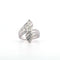 Bague 54 Bague en or blanc 18 ct avec diamants naturels octogonaux et ronds 58 Facettes