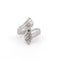 Bague 54 Bague en or blanc 18 ct avec diamants naturels octogonaux et ronds 58 Facettes