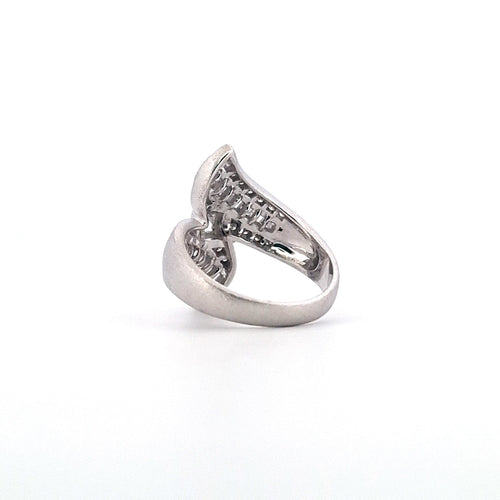 Bague 54 Bague en or blanc 18 ct avec diamants naturels octogonaux et ronds 58 Facettes