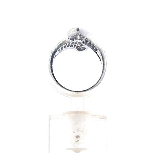 Bague 54 Bague en or blanc 18 ct avec diamants naturels octogonaux et ronds 58 Facettes