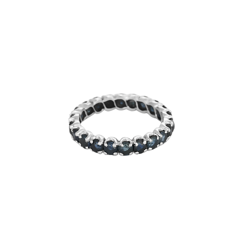 Bague 57.5 Alliance américaine - Bague en or blanc 18 carats et saphirs 58 Facettes BO/250069