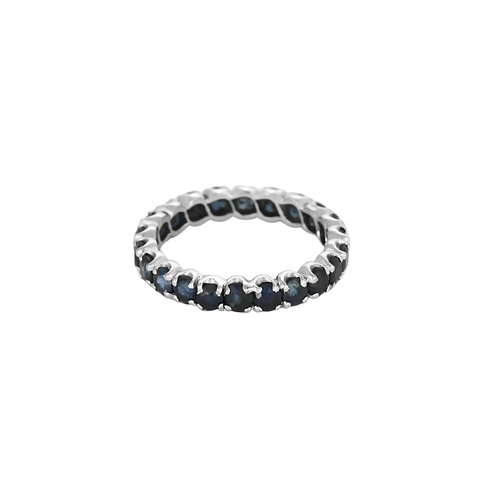 Bague 57.5 Alliance américaine - Bague en or blanc 18 carats et saphirs 58 Facettes BO/250069