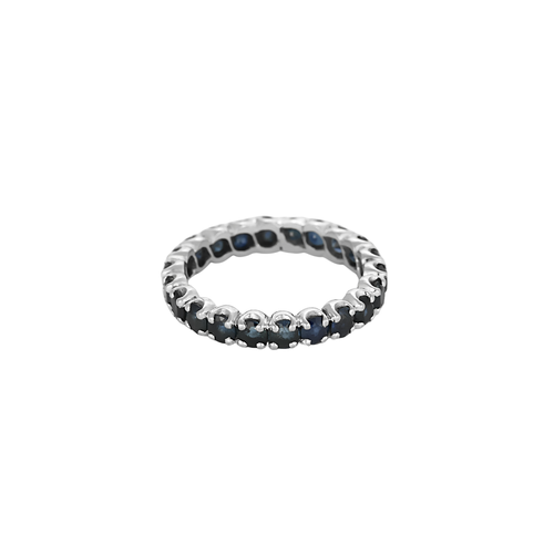 Bague 57.5 Alliance américaine - Bague en or blanc 18 carats et saphirs 58 Facettes BO/250069