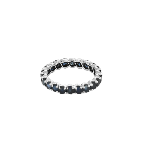 Bague 57.5 Alliance américaine - Bague en or blanc 18 carats et saphirs 58 Facettes BO/250069