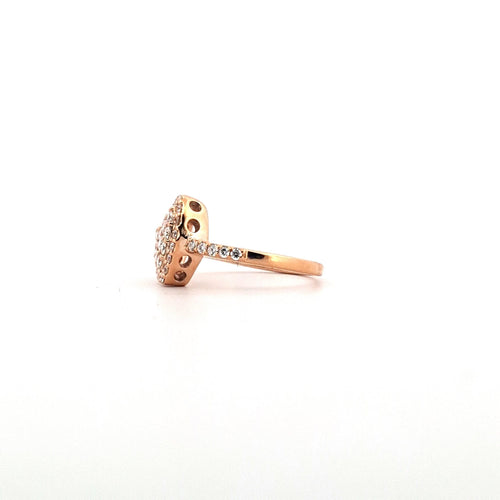 Bague 51 Bague cœur en or rose 18 kt avec diamants 58 Facettes