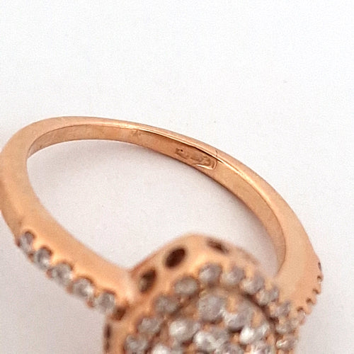 Bague 51 Bague cœur en or rose 18 kt avec diamants 58 Facettes