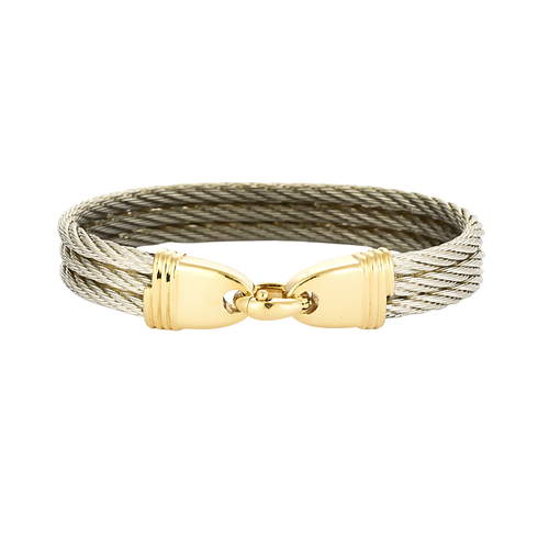 Bracelet Fred Force 10 - Bracelet en or jaune 18 carats et acier 58 Facettes BO/250055/