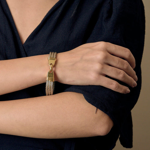 Bracelet Fred Force 10 - Bracelet en or jaune 18 carats et acier 58 Facettes BO/250055/