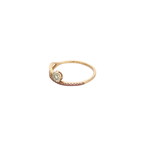 Bague 52 Bague en or rose 750 saphirs roses et diamants 58 Facettes BO/250077