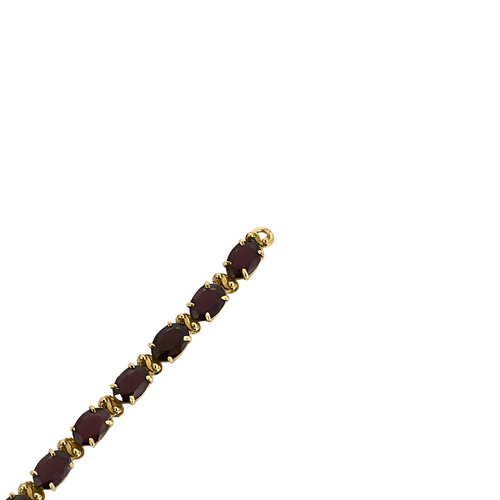 Bracelet Bracelet ligne en or jaune 18 carats et grenats 58 Facettes BO/250055/