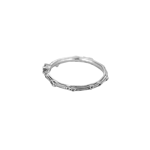 Bague 53 Bague branche en or blanc 18 carats et diamant 58 Facettes BO/250093