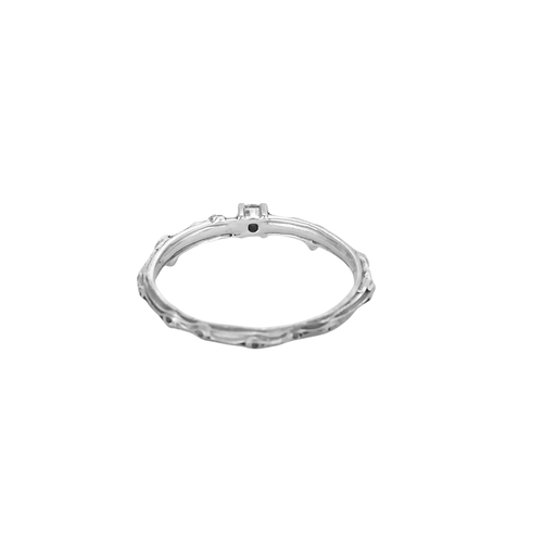 Bague 53 Bague branche en or blanc 18 carats et diamant 58 Facettes BO/250093