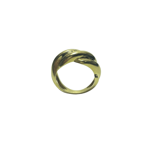 Bague 50 Bague large entrelacée en or jaune 18 carats 58 Facettes 260052