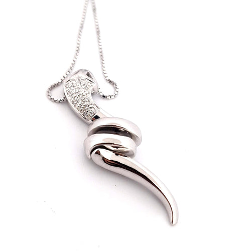 Collier Collier et pendentif serpent - Or blanc 18 K et diamants 58 Facettes