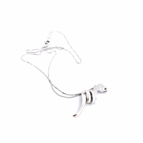 Collier Collier et pendentif serpent - Or blanc 18 K et diamants 58 Facettes