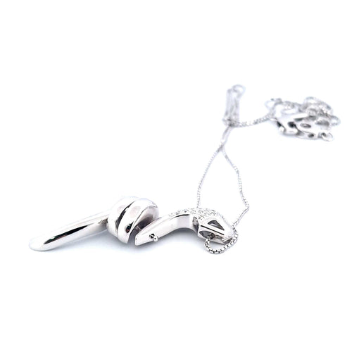 Collier Collier et pendentif serpent - Or blanc 18 K et diamants 58 Facettes