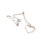 Collier Collier et pendentif cœur en or blanc 18 ct avec diamants 58 Facettes