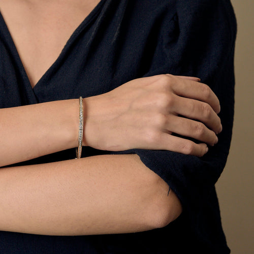 Bracelet Bracelet jonc - Or jaune 18 carats et diamants 58 Facettes BO/250046