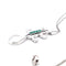 Collier Collier et pendentif lézard en or blanc 18 ct, émeraudes et diamants 58 Facettes