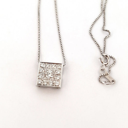 Collier Manifattura italiana - Collier avec pendentif en or blanc 18 ct et diamants 58 Facettes