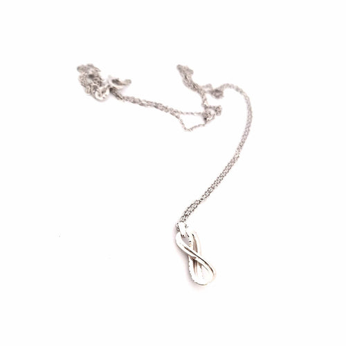 Collier Collier - Pendentif symbole de l’infini en or blanc 18 ct et diamants 58 Facettes