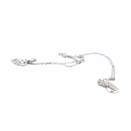 Collier Collier - Pendentif symbole de l’infini en or blanc 18 ct et diamants 58 Facettes