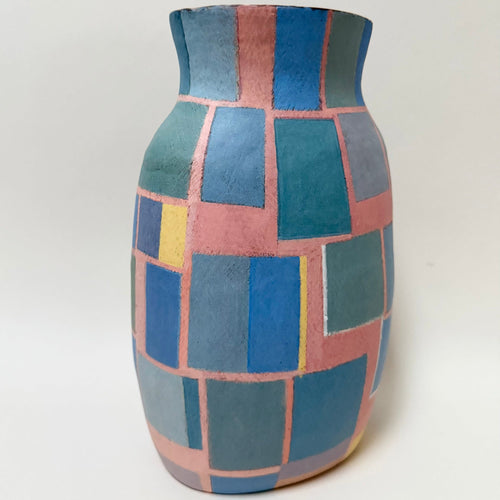 Céramique n°114 - Vase en céramique polychrome, années 1970 58 Facettes