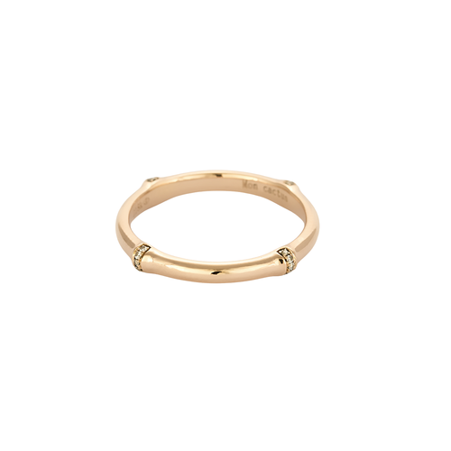 Bague 60.5 Bague bambou en or jaune 18 carats et diamants 58 Facettes BO/250022